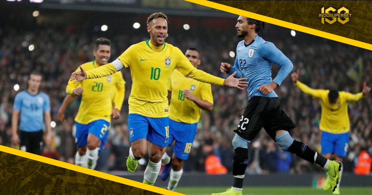 Gol Penalti Neymar Menangkan Brasil atas Uruguay